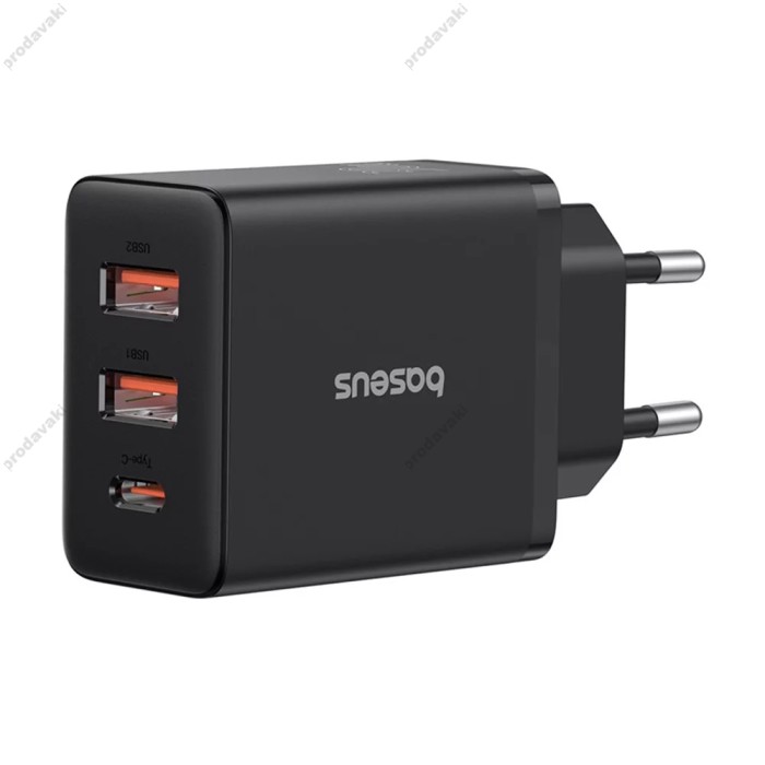 Мережевий зарядний пристрій Baseus Cube Fast Charger 2U+C 30W Cluster Black P10111402113-00